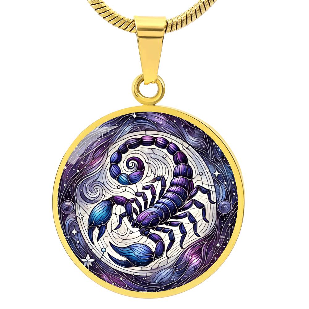 Cosmic Scorpio Circle Pendant Necklace