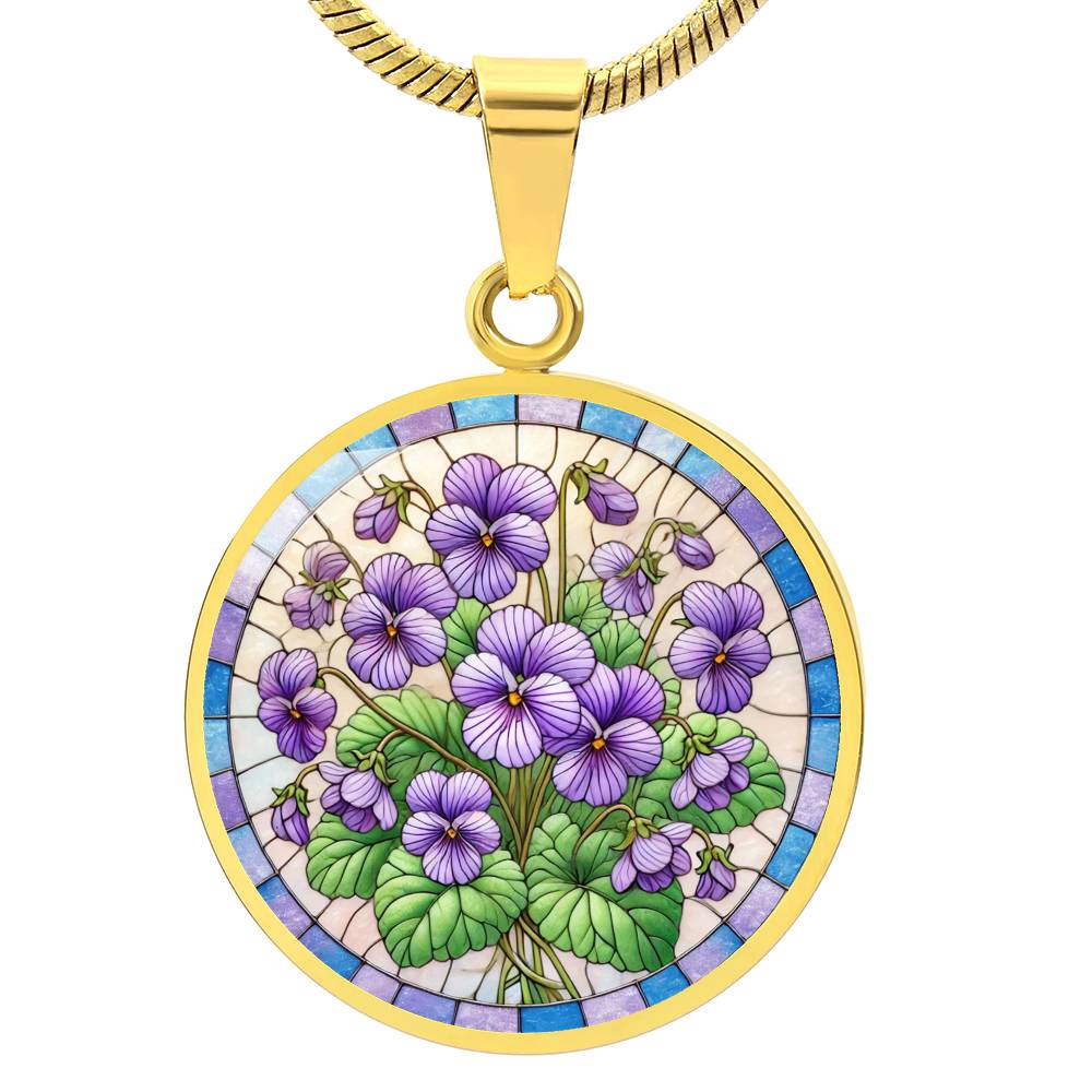 The Violets Circle Pendant Necklace