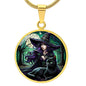 The Halloween Witch Circle Pendant Necklace
