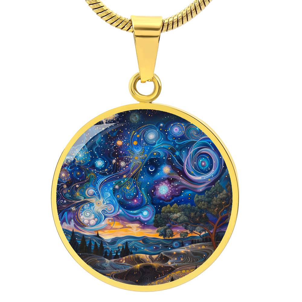 Celestial Hills Circle Pendant Necklace