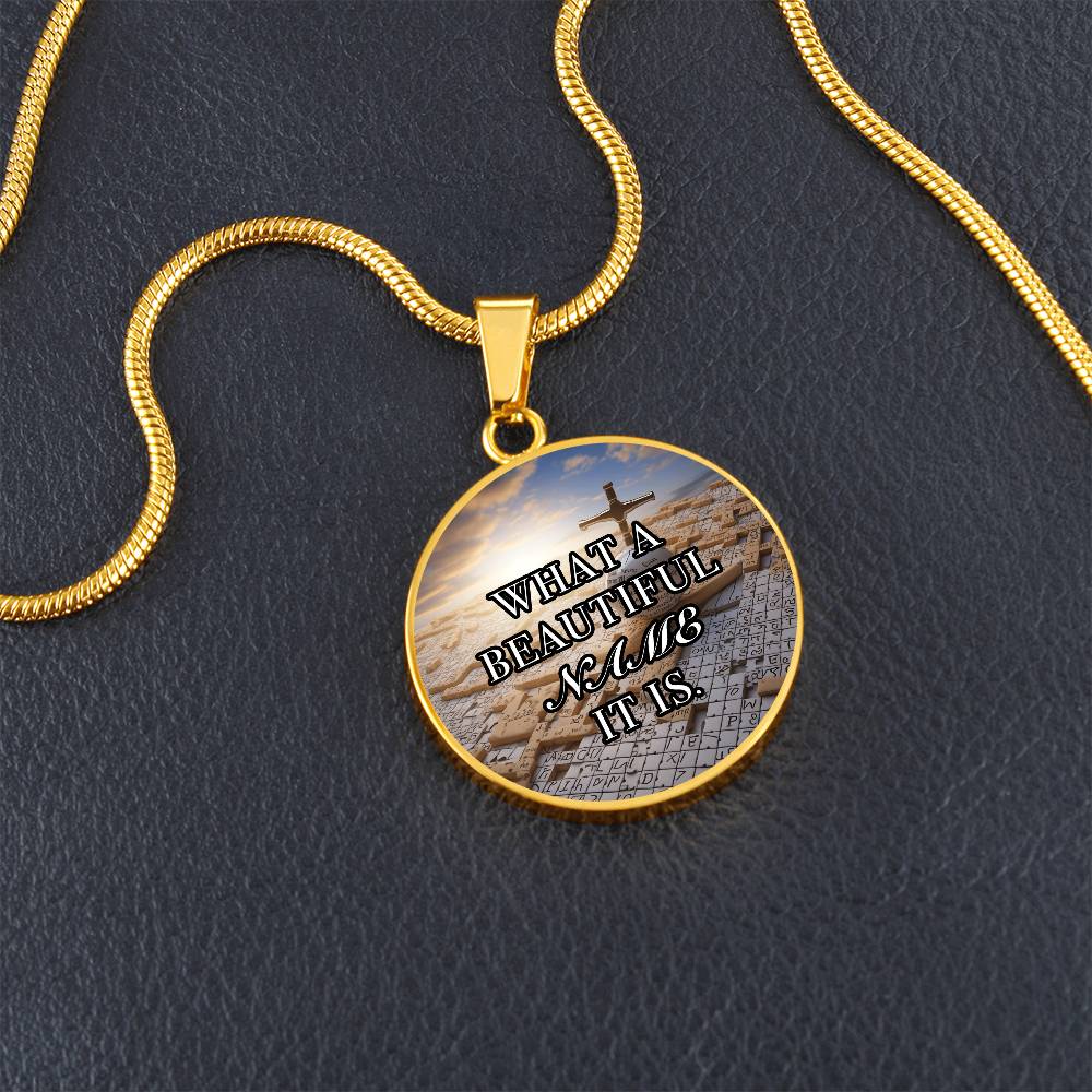 Beautiful Name Circle Faith Pendant Necklace 1