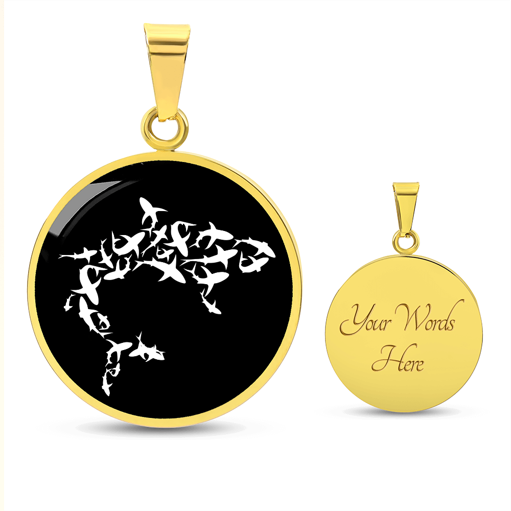 Sharks Luxury Circle Pendant Necklace