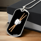 Drummer Fist Dog Tag Pendant Necklace