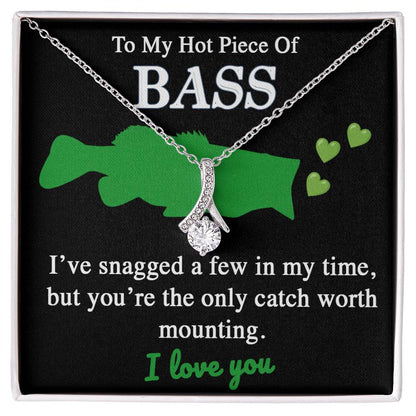 To My Hot Piece Of Bass Card Pendant Necklace