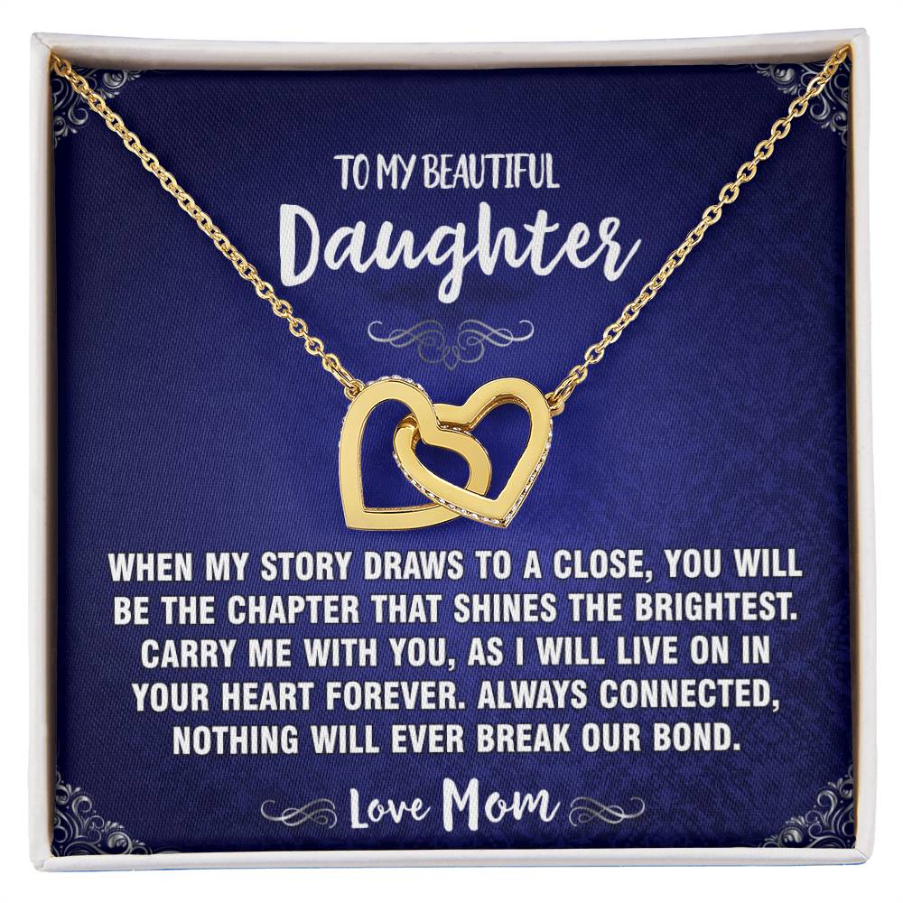 When Story Draws To Close Mom To Daughter Hearts Necklace