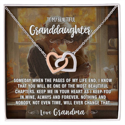 Pages of Life Grandma To Granddaughter Hearts Necklace 6