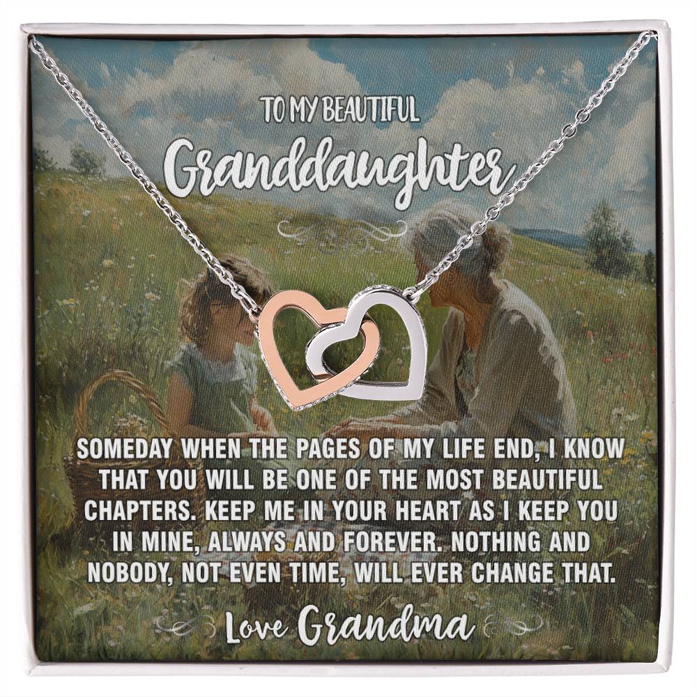 Pages of Life Grandma To Granddaughter Hearts Necklace 5