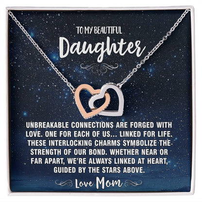 Unbreakable Connection Mom To Daughter Hearts Necklace