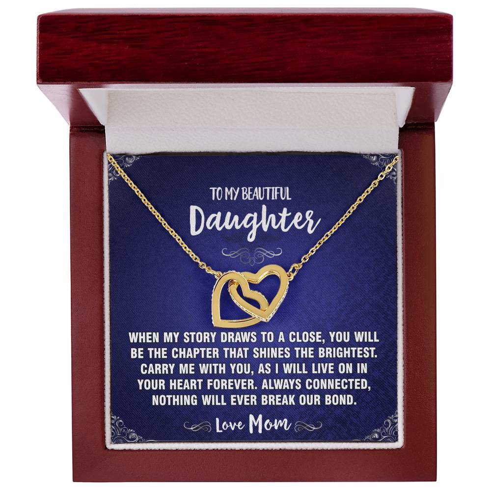 When Story Draws To Close Mom To Daughter Hearts Necklace