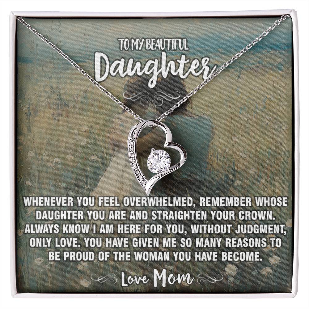Here For You Mom To Daughter Pendant Necklace