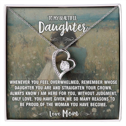 Here For You Mom To Daughter Pendant Necklace