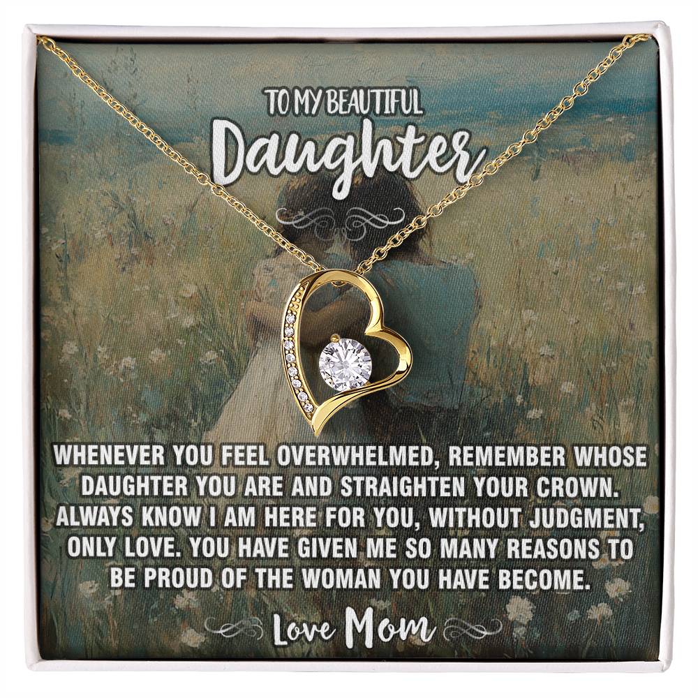 Here For You Mom To Daughter Pendant Necklace